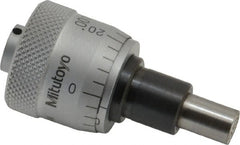 Mitutoyo - 1/4 Inch, 0.79 Inch Thimble, 6.35mm Diameter x 0.3543 Inch Long Spindle, Mechanical Micrometer Head - Exact Tooling