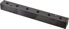 Made in USA - 1/4" Inlet, 1/8" Outlet Manifold - 9-1/4" Long x 1" Wide x 1" High, 0.17" Mount Hole, 2 Inlet Ports, 6 Outlet Ports - Exact Tooling