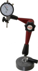 SPI - 0.001" Graduation, 0-100 Dial Reading, Dial Indicator & Base Kit - 4" Base Diam - Exact Tooling