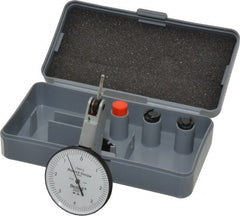 TESA Brown & Sharpe - 0.008 Inch Range, 0.0001 Inch Dial Graduation, Horizontal Dial Test Indicator - 1-1/2 Inch White Dial, 0-4-0 Dial Reading, Accurate to 0.0001 Inch - Exact Tooling