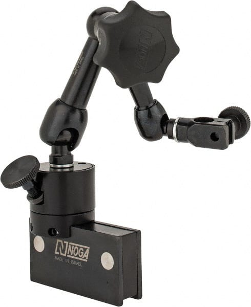 Noga - 70 Lb Magnetic Force, Fine Adjustment Indicator Positioner & Holder with Base - Articulated Arm, Rectangular Base, 32mm Base Height, 60mm Base Length, 16mm Base Width - Exact Tooling