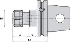 Kennametal - 0.02" to 13/32" Capacity, 60mm Projection, Modular Connection, ER16 Collet Chuck - 100mm OAL - Exact Tooling