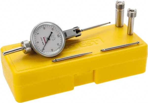 Peacock - 0.04 Inch Range, 0.0005 Inch Dial Graduation, Horizontal Dial Test Indicator - 1-3/8 Inch White Dial, 0-20-0 Dial Reading, Accurate to 0.001 Inch - Exact Tooling