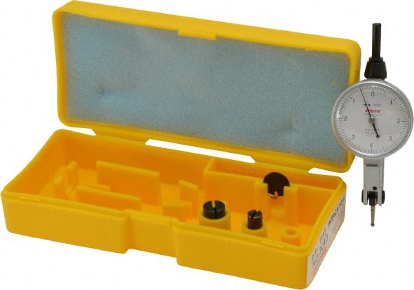 Peacock - 0.008 Inch Range, 0.0001 Inch Dial Graduation, Horizontal Dial Test Indicator - 1-3/8 Inch White Dial, 0-4-0 Dial Reading, Accurate to 0.0003 Inch - Exact Tooling