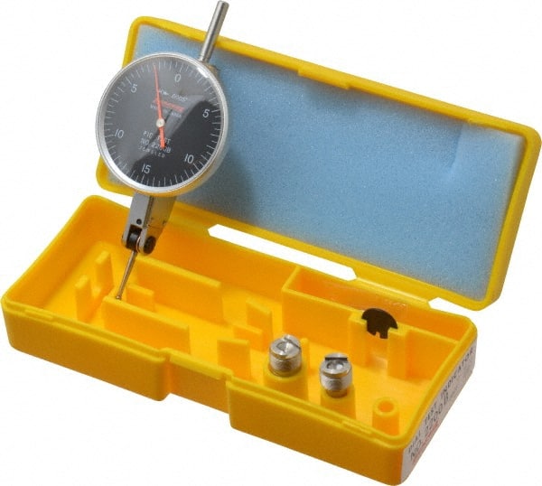 Peacock - 0.03 Inch Range, 0.0005 Inch Dial Graduation, Horizontal Dial Test Indicator - 1-3/8 Inch Black Dial, 0-15-0 Dial Reading, Accurate to 0.0005 Inch - Exact Tooling