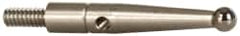 Compac - 2mm Ball Diam, Carbide, Ball Test Indicator Contact Point - 0.72" Contact Point Length, Use with Brown & Sharpe Dial Test Indicators - Exact Tooling