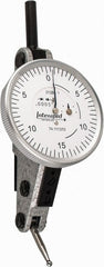INTERAPID - 0.06 Inch Range, 0.0005 Inch Dial Graduation, Horizontal Dial Test Indicator - 1-1/2 Inch White Dial, 0-15-0 Dial Reading - Exact Tooling