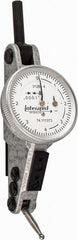 INTERAPID - 0.016 Inch Range, 0.0001 Inch Dial Graduation, Horizontal Dial Test Indicator - 1.2 Inch White Dial, 0-4-0 Dial Reading - Exact Tooling