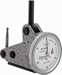 INTERAPID - 0.06 Inch Range, 0.0005 Inch Dial Graduation, Vertical Dial Test Indicator - 1.2 Inch White Dial, 0-15-0 Dial Reading - Exact Tooling