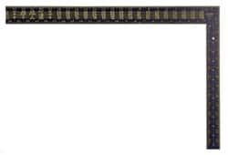 Stanley - 24" Blade Length x 16" Base Length, Black Finish, Aluminum Rafter Square - 1/16", 0.1", 0.083" Graduation, 1-1/2" Base Width - Exact Tooling