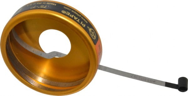 Made in USA - 0.001 Inch Graduation, 3/4 to 7 Inch Measurement, Spring Steel Diameter Tape Measure - 1/2 Inch Wide, 0.007 Inch Thick - Exact Tooling
