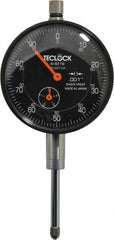 Teclock - 1" Range, 0-100 Dial Reading, 0.001" Graduation Dial Drop Indicator - 2-11/64" Dial, 0.1" Range per Revolution, 0.0014" Accuracy, Revolution Counter - Exact Tooling