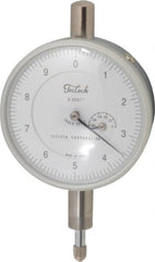 Teclock - 0.05" Range, 0-10 Dial Reading, 0.0001" Graduation Dial Drop Indicator - 2-13/64" Dial, 0.01" Range per Revolution, 0.0002" Accuracy, Revolution Counter - Exact Tooling