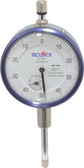 Teclock - 1" Range, 0-50-0 Dial Reading, 0.001" Graduation Dial Drop Indicator - 2-11/64" Dial, 0.1" Range per Revolution, 0.0014" Accuracy, Revolution Counter - Exact Tooling
