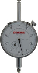 Peacock - 1" Range, 0-100 Dial Reading, 0.001" Graduation Dial Drop Indicator - 2-3/64" Dial, 0.002" Accuracy, Revolution Counter - Exact Tooling