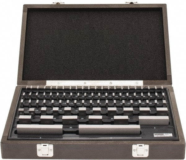 SPI - 81 Piece, 0.05 to 4", Grade 0, Steel Gage Block Set - Rectangular, +10 - 5µ (3"), +12 - 6µ (4"), +4 - 2µ (0.050-1"), +8 - 4µ (2") Tolerance - Exact Tooling