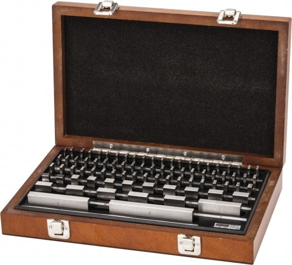 SPI - 81 Piece, 0.05 to 4", Grade AS-1, Steel Gage Block Set - Rectangular, +16 - 8µ (2"), +20 - 10µ (3"), +24 - 12µ (4"), +8 - 4µ (0.050-1") Tolerance - Exact Tooling