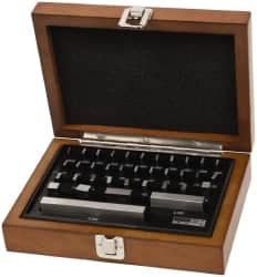 SPI - 36 Piece, 0.05 to 4", Grade 0, Steel Gage Block Set - Rectangular, +12 - 6µ (4"), +4 - 2µ (0.050-1"), +8 - 4µ (2") Tolerance - Exact Tooling