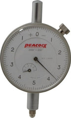 Peacock - 0.05" Range, 0-5-0 Dial Reading, 0.0001" Graduation Dial Drop Indicator - 2-3/64" Dial, 0.0003" Accuracy, Revolution Counter - Exact Tooling