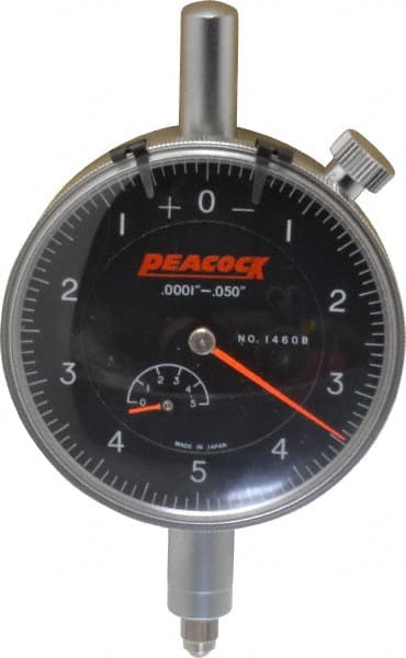 Peacock - 0.05" Range, 0-5-0 Dial Reading, 0.0001" Graduation Dial Drop Indicator - 2-3/64" Dial, 0.0003" Accuracy, Revolution Counter - Exact Tooling