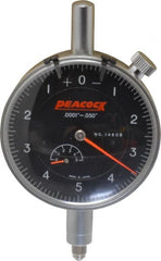Peacock - 0.05" Range, 0-5-0 Dial Reading, 0.0001" Graduation Dial Drop Indicator - 2-3/64" Dial, 0.0003" Accuracy, Revolution Counter - Exact Tooling