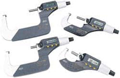 TESA Brown & Sharpe - 2 to 3 Inch Range, 0.0001 Inch Resolution, Standard Throat, IP54 Electronic Outside Micrometer - 0.0002 Inch Accuracy, Carbide Face, Includes Plastic Case - Exact Tooling