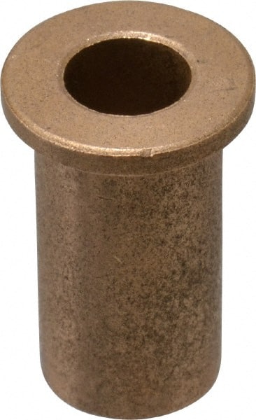 Boston Gear - 1/2" Inside x 3/4" Outside Diam, Oil Impregnated Bronze Sleeve Bearing - 1" Flange Outside Diam, 1/8" Flange Thickness, 1-1/2" OAL - Exact Tooling