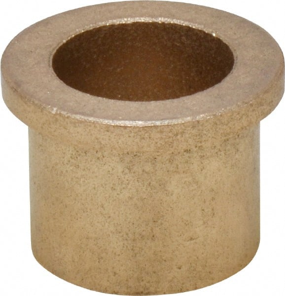 Boston Gear - 7/8" Inside x 1-1/8" Outside Diam, Oil Impregnated Bronze Sleeve Bearing - 1-3/8" Flange Outside Diam, 5/32" Flange Thickness, 1" OAL - Exact Tooling