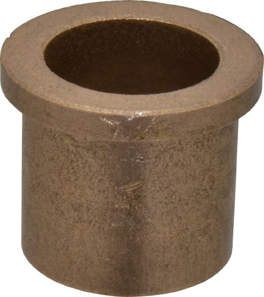 Boston Gear - 1" Inside x 1-1/4" Outside Diam, Oil Impregnated Bronze Sleeve Bearing - 1-1/2" Flange Outside Diam, 3/16" Flange Thickness, 1-1/4" OAL - Exact Tooling