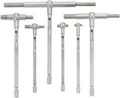 TESA Brown & Sharpe - 6 Piece, 5/16 to 6 Inch, Satin Chrome Finish, Telescoping Gage Set - Includes Plastic Case - Exact Tooling