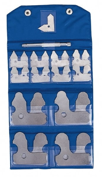 Value Collection - 33 Piece, 1/64 to 1 Inch Radius, Radius Gage Set - Satin Chrome Coated - Exact Tooling