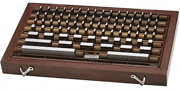 Fowler - 36 Piece, 0.05 to 4", Grade AS-1, Steel Gage Block Set - Rectangular, 0.00005" Tolerance - Exact Tooling