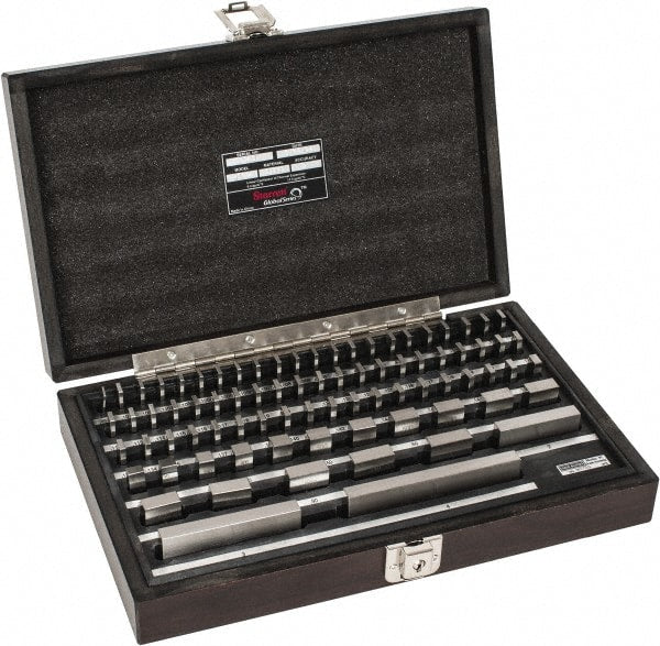 Starrett - 81 Piece, 0.05 to 4", Grade 0, Steel Gage Block Set - Rectangular - Exact Tooling