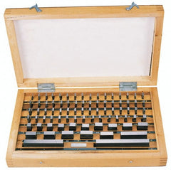 Value Collection - 81 Piece, 0.05 to 4", Grade 0, Steel Gage Block Set - Rectangular, 10µ (3"), 12µ (4"), 5µ (0.1-0.4"), 6µ (0.050"), 6µ (0.45-1"), 8µ (2") Tolerance - Exact Tooling