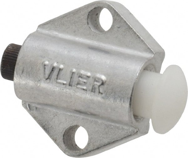 Vlier - 7/8" Base Width, 1/8" Stroke Len, 3/8" Stop Head OD, 21/32" Btw Mt Hole Ctrs, 19/32" Btw Mt Hole & Edge, Round Spring Locating Stop - 11/16" Body Len x 7/8" Body Width, 7/32" Base Thickness, 5.13 Lb Init, 10 Lb Mid, 14.9 Lb Final End Force - Exact Tooling