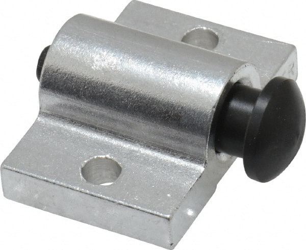 Vlier - 1-1/2" Base Width, 3/16" Stroke Len, 9/16" Stop Head OD, 1-1/8" Btw Mt Hole Ctrs, 7/8" Btw Mt Hole & Edge, Round Spring Locating Stop - 1" Body Len x 1-1/2" Body Width, 5/16" Base Thickness, 2 Lb Init, 14 Lb Mid, 25.9 Lb Final End Force - Exact Tooling