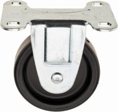 Shepherd - 3" Diam x 13/16" Wide x 3-1/2" OAH Top Plate Mount Rigid Caster - Polyolefin, 120 Lb Capacity, Plain Bearing, 2-5/8 x 3-3/4" Plate - Exact Tooling