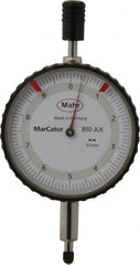Mahr - 10mm Range, 0-10 Dial Reading, 0.1mm Graduation Dial Drop Indicator - 50mm Dial - Exact Tooling