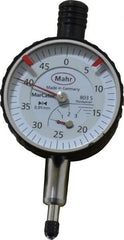 Mahr - 3mm Range, 0-45 Dial Reading, 0.01mm Graduation Dial Drop Indicator - 34mm Dial, 0.01mm Range per Revolution - Exact Tooling