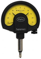 Mahr - 0.5 micro m Graduation, Accuracy Up to 0.5 m, 25 micro m Measurement, Dial Comparator Gage - 1 N Force, 2.8mm Overtravel, White - Exact Tooling