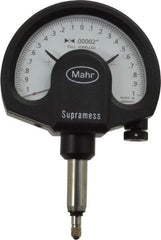 Mahr - 0 Inch Graduation, 0.001 Inch Max Measurement, Dial Comparator Gage - 1 N Force, 0.11 Inch Overtravel, White - Exact Tooling