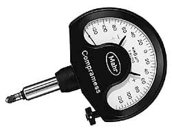 Mahr - 0.0001 Inch Graduation, 0.005 Inch Max Measurement, Dial Comparator Gage - 1 N Force, 0.1 Inch Overtravel, White - Exact Tooling