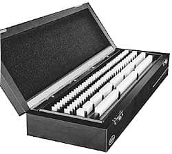 Mahr - 111 Piece, 0.5 to 100mm, Grade 2, Ceramic Gage Block Set - Rectangular - Exact Tooling