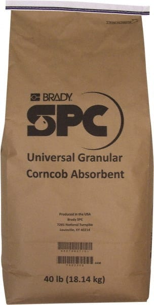 Brady SPC Sorbents - 40 Lb Bag Corncob Granular Sorbent - Universal Use - Exact Tooling