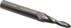 Onsrud - 1/4" Cutting Diam x 1-3/8" Length of Cut, 2 Flute, Upcut Spiral Router Bit - Uncoated, Right Hand Cut, Solid Carbide, 4" OAL x 1/2" Shank Diam, Ball End Taper - Exact Tooling