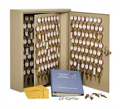 MMF - 180 Keys, Tan Two Tag Key Cabinet - 16-1/2" Wide x 16-1/2" Deep x 20-1/2" High - Exact Tooling