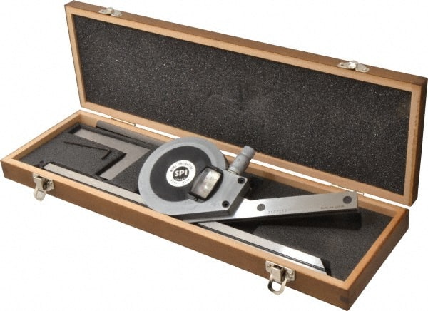 SPI - 6, 12 Inch Long Blade, 360° Max Measurement, Bevel Protractor - Accuracy up to 1 Min, 1 Min Dial Graduation - Exact Tooling