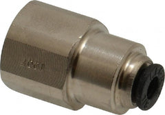 Legris - 1/8" Outside Diam, 1/8 NPT, Nickel Plated Brass Push-to-Connect Tube Female Connector - 290 Max psi - Exact Tooling