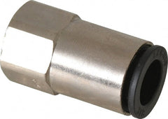 Legris - 3/8" Outside Diam, 1/8 NPT, Nickel Plated Brass Push-to-Connect Tube Female Connector - 290 Max psi - Exact Tooling