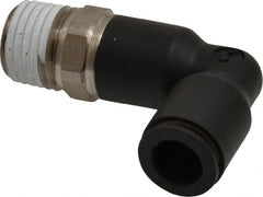 Legris - 5/16" OD, 1/4 NPT, Nylon/Nickel Plated Brass Push-to-Connect Extended Male Elbow - 290 Max psi - Exact Tooling